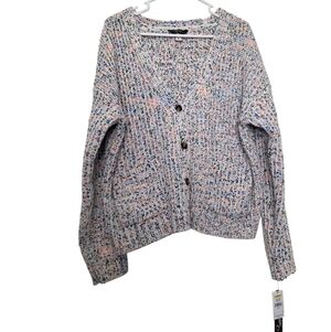 NWT Supplies by Unionbay Women's Chenille Confetti Yarn Cardigan Sz Medium